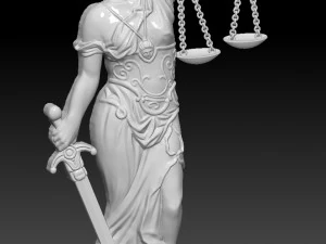 statue of the law of themis 3d 3D Print Model
