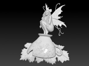woman fairy girl on a mug 3d Model Cetak 3D