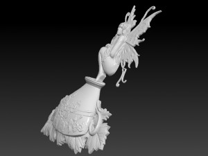 woman fairy girl on a mug 3d Model Cetak 3D