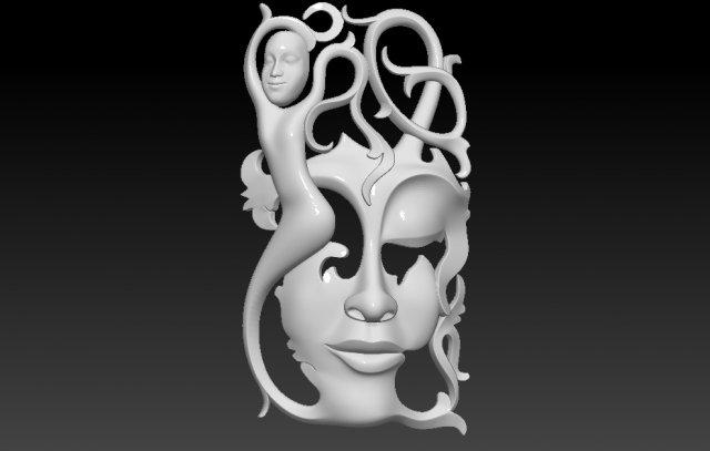 mask girl woman for cnc open model Modelo de impresión 3D .c4d .max .obj .3ds .fbx .stl .blend 