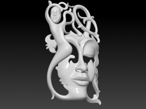 mask girl woman for cnc open model Modelo de impresión 3D