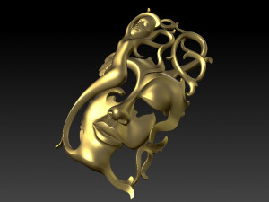 mask girl woman for cnc open model Modelo de impresión 3D
