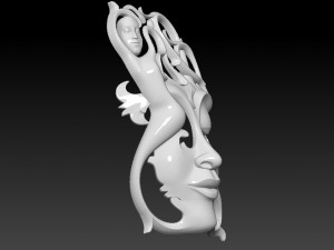 mask girl woman for cnc open model Modelo de impresión 3D