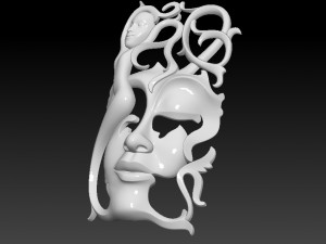 mask girl woman for cnc open model Modelo de impresión 3D
