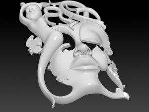 mask girl woman for cnc open model Modelo de impresión 3D