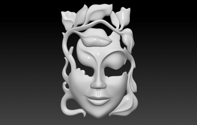 Mask girl woman 3D Принт Модель .c4d .max .obj .3ds .fbx .stl .blend 