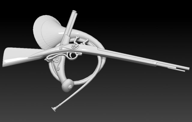 Rifle 3d 3D Модель .c4d .max .obj .3ds .fbx .stl .blend 
