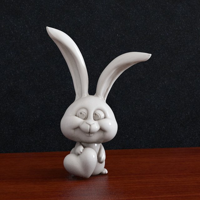 St Valentine rabbit heart 3D प्रिंट मॉडल .c4d .max .obj .3ds .fbx .stl .blend 