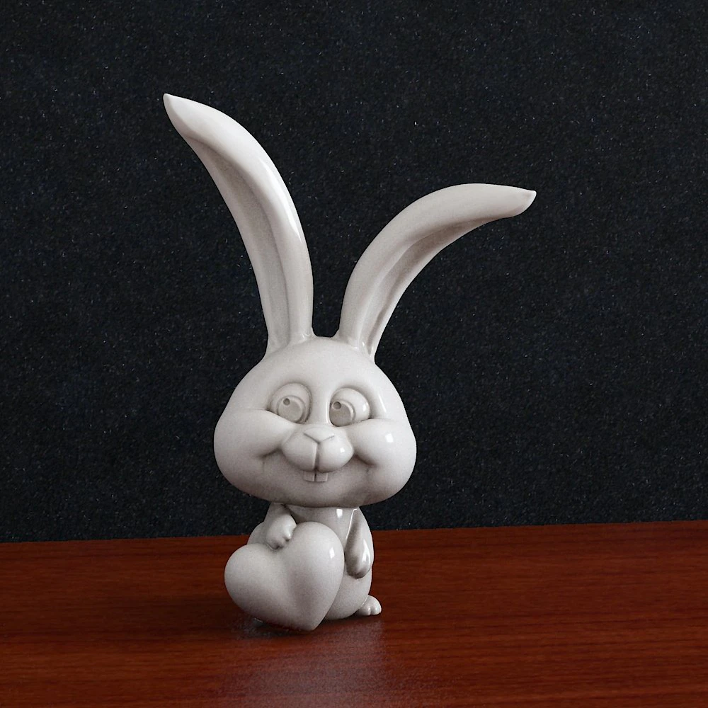 St Valentine rabbit heart 3D Print Model .c4d .max .obj .3ds .fbx .stl .blend 