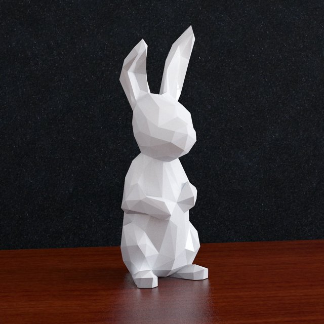 Low Poly rabbit 3Dプリントモデル .c4d .max .obj .3ds .fbx .stl .blend 