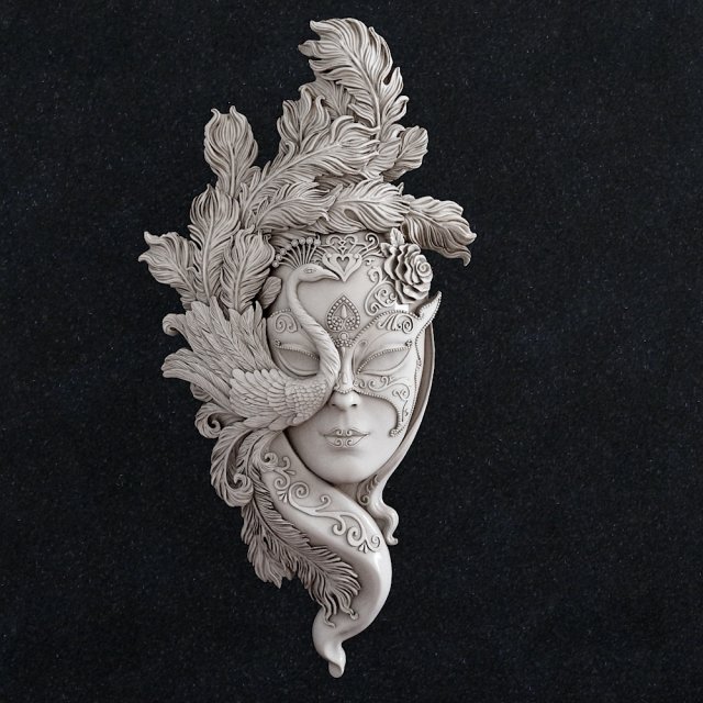 Mask girl Modello di stampa 3D .c4d .max .obj .3ds .fbx .stl .blend