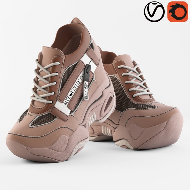 sneakers rose collection Modello 3D .c4d .max .obj .3ds .fbx .stl .blend 
