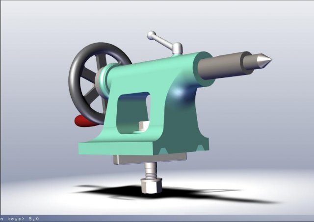 tailstock of lathe machine 3D Model .c4d .max .obj .3ds .fbx .stl .blend 