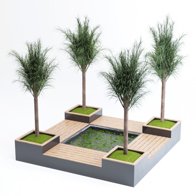 interior palm garden 3D Model .c4d .max .obj .3ds .fbx .stl .blend 