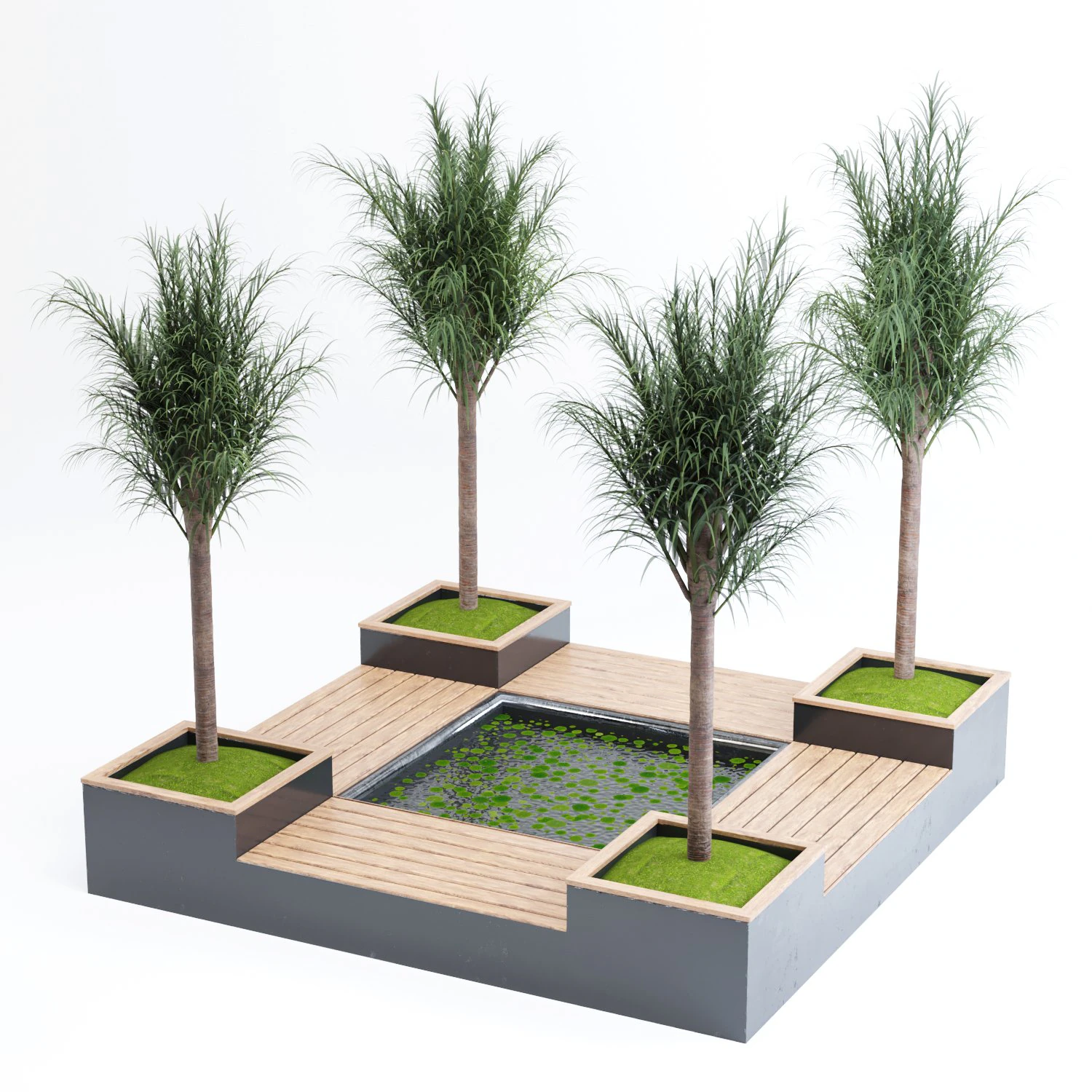 interior palm garden 3D Model .c4d .max .obj .3ds .fbx .stl .blend 