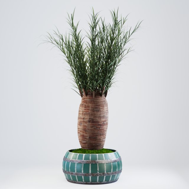 painted metal vase for palm 3D Model .c4d .max .obj .3ds .fbx .stl .blend