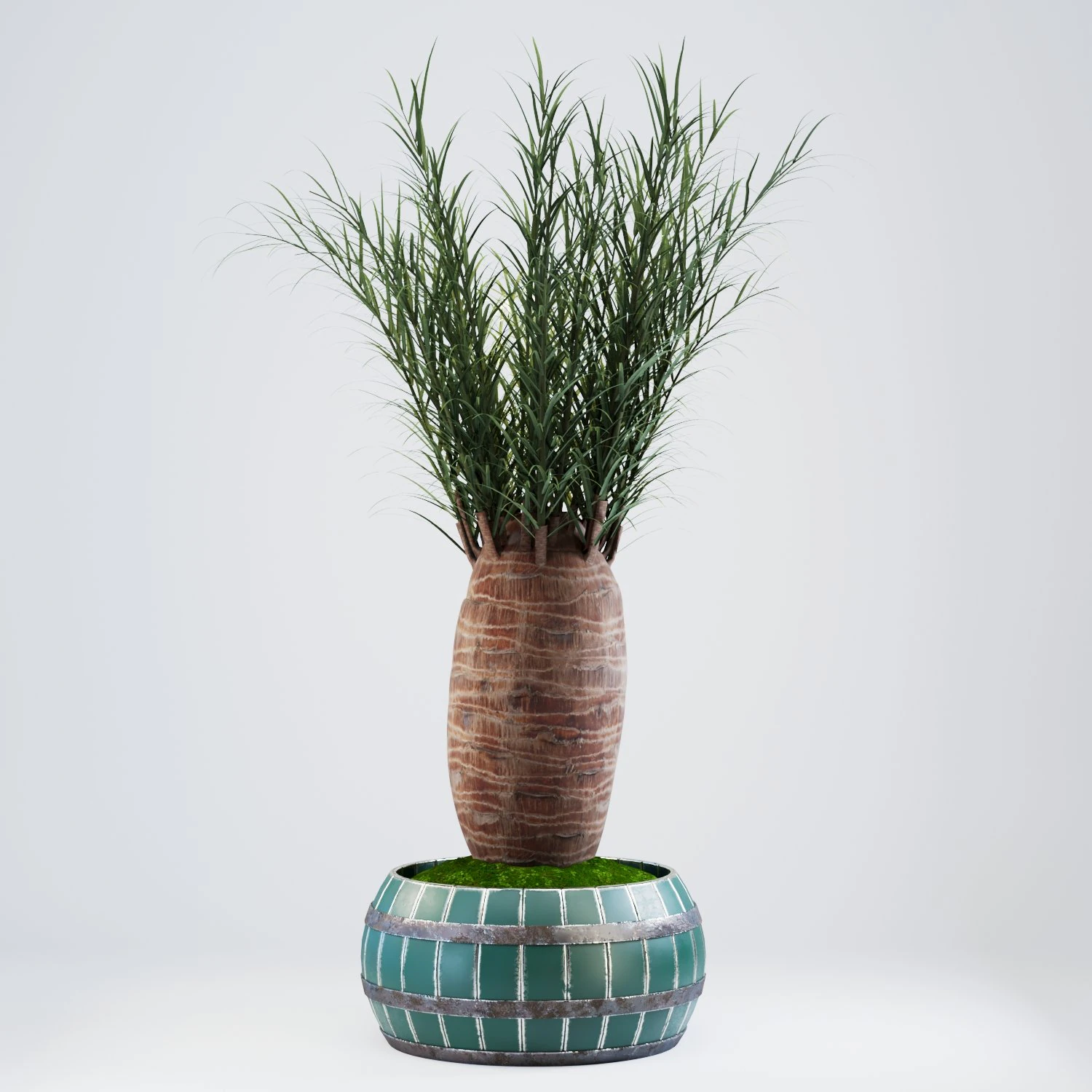 painted metal vase for palm 3D Model .c4d .max .obj .3ds .fbx .stl .blend 