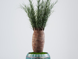 painted metal vase for palm 3D Модель