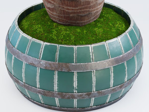 painted metal vase for palm 3D Model