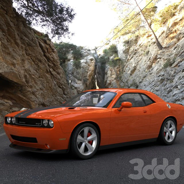 dodge challenger srt8 3D Model .c4d .max .obj .3ds .fbx .stl .blend 