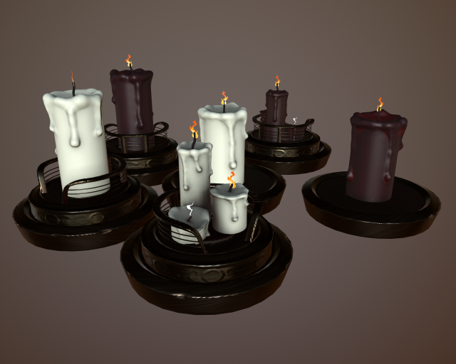 stylized candles 3Dモデル .c4d .max .obj .3ds .fbx .stl .blend