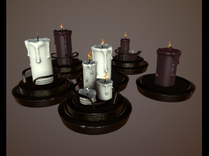 stylized candles 3D 模型