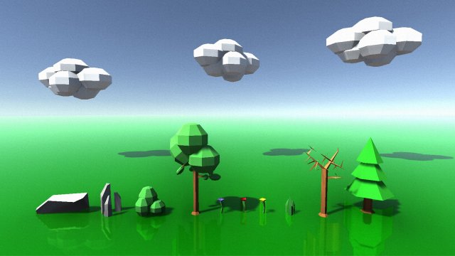 lowpoly vegetation pack multiple seasons Model 3D .c4d .max .obj .3ds .fbx .stl .blend 