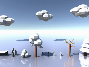 lowpoly vegetation pack multiple seasons Model 3D