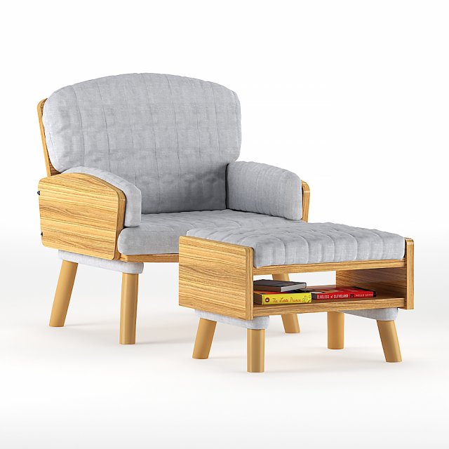 mid-century kids chair Modelo 3D .c4d .max .obj .3ds .fbx .stl .blend 