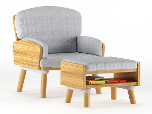 cadeira infantil de meados do s&eacute;culo Modelo 3D