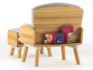 mid-century kids chair Modelo 3D