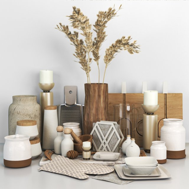kitchen accessories 3D Model .c4d .max .obj .3ds .fbx .stl .blend 