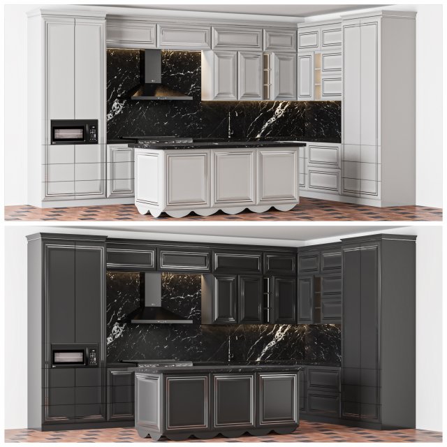 kitchen modern 3D Model .c4d .max .obj .3ds .fbx .stl .blend 