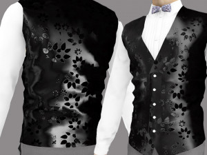handsome young man-hand some dress slim dress vest pants tie 3D 模型