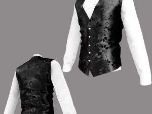 handsome young man-hand some dress slim dress vest pants tie 3D 模型