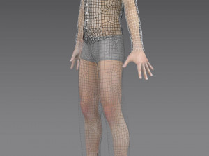 handsome young man-hand some dress slim dress vest pants tie 3D 模型