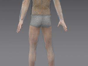 handsome young man-hand some dress slim dress vest pants tie 3D 模型