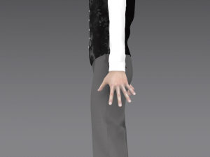 handsome young man-hand some dress slim dress vest pants tie 3D 模型