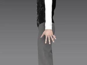 handsome young man-hand some dress slim dress vest pants tie 3D Model