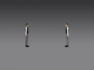 handsome young man-hand some dress slim dress vest pants tie 3D 模型