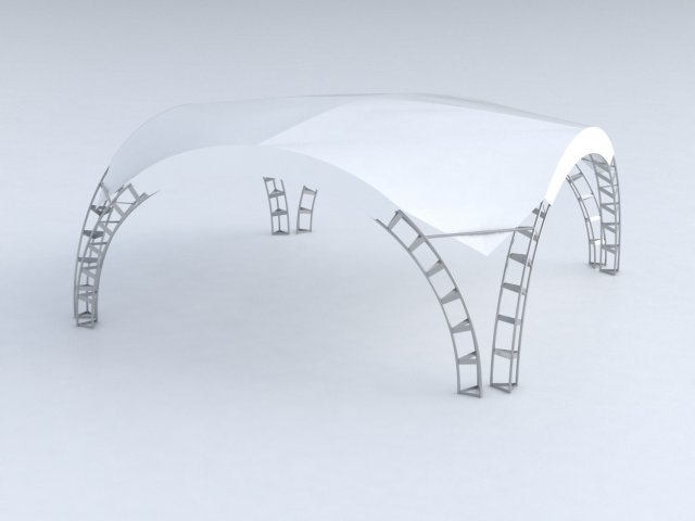 arched tent 3D Модель .c4d .max .obj .3ds .fbx .stl .blend 