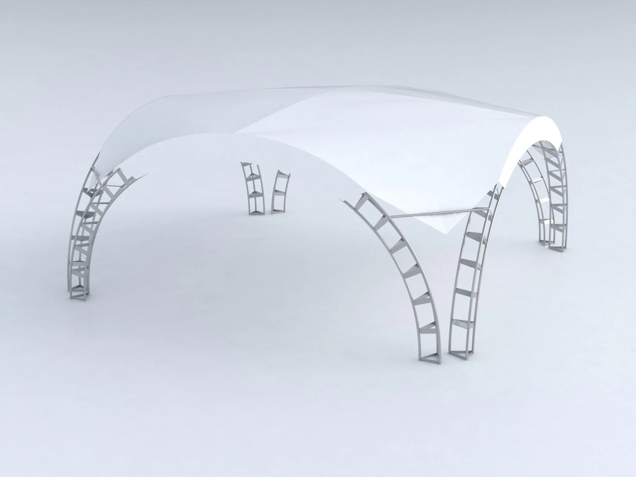 arched tent 3D Model .c4d .max .obj .3ds .fbx .stl .blend 