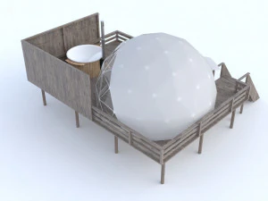 geosphere with playground swimming pool 3D Model