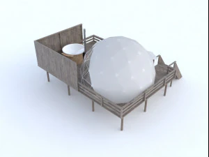 geosphere with playground swimming pool 3D Model