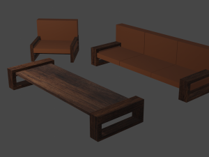 big armchair armchair and table 3D Model