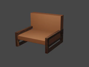 big armchair armchair and table 3D Model
