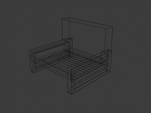big armchair armchair and table 3Dモデル