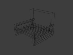 big armchair armchair and table 3D Model