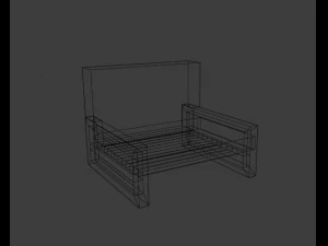 big armchair armchair and table 3D Model