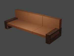 big armchair armchair and table 3D Model